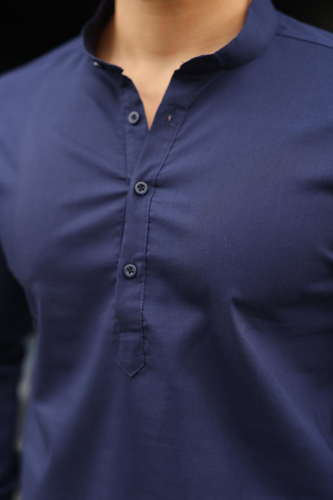 Lacivert Slim Fit Hakim  Gömlek - Görsel 4