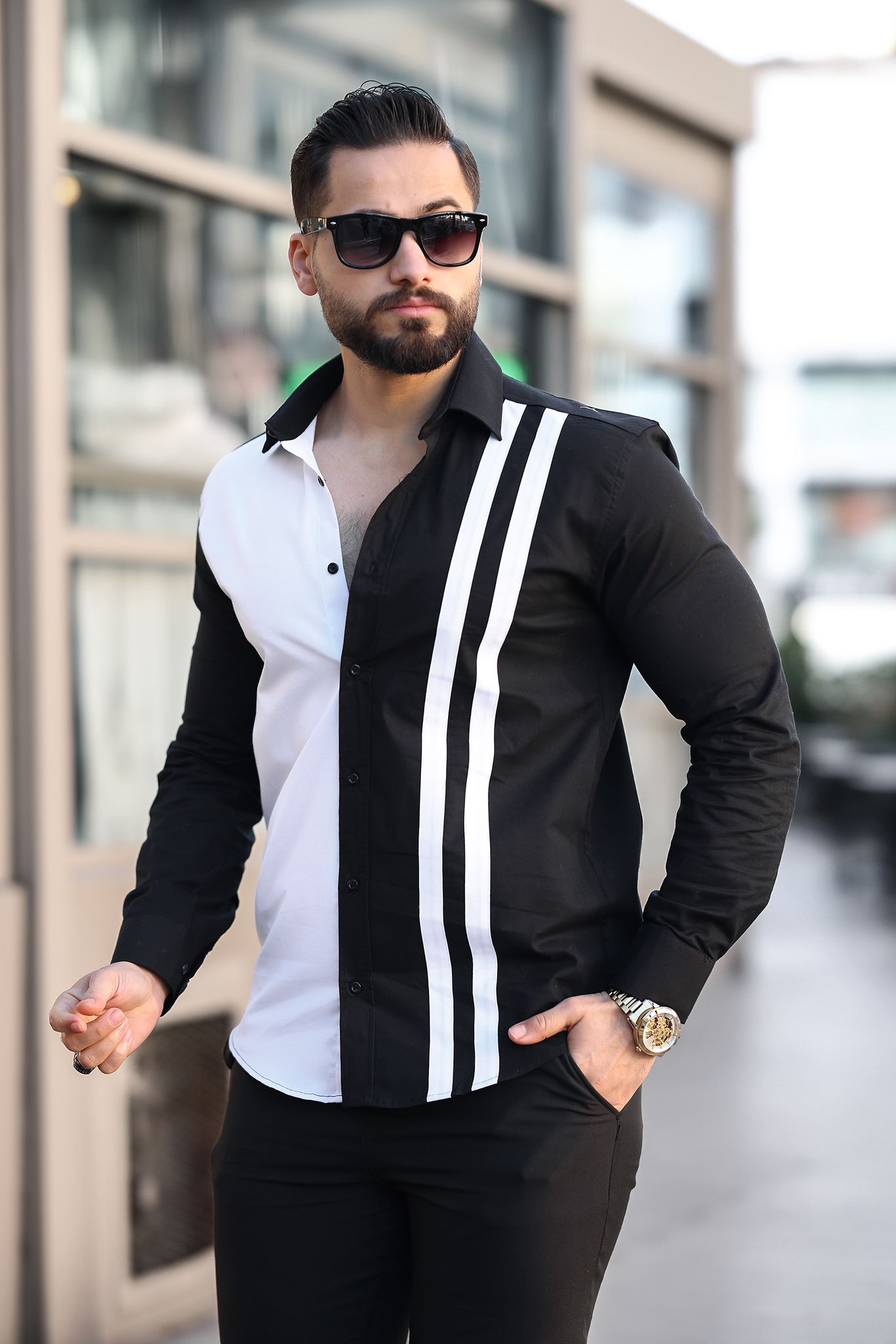 Düğünlük Damatlık Uzun Kollu Gömlek  - Görsel 3