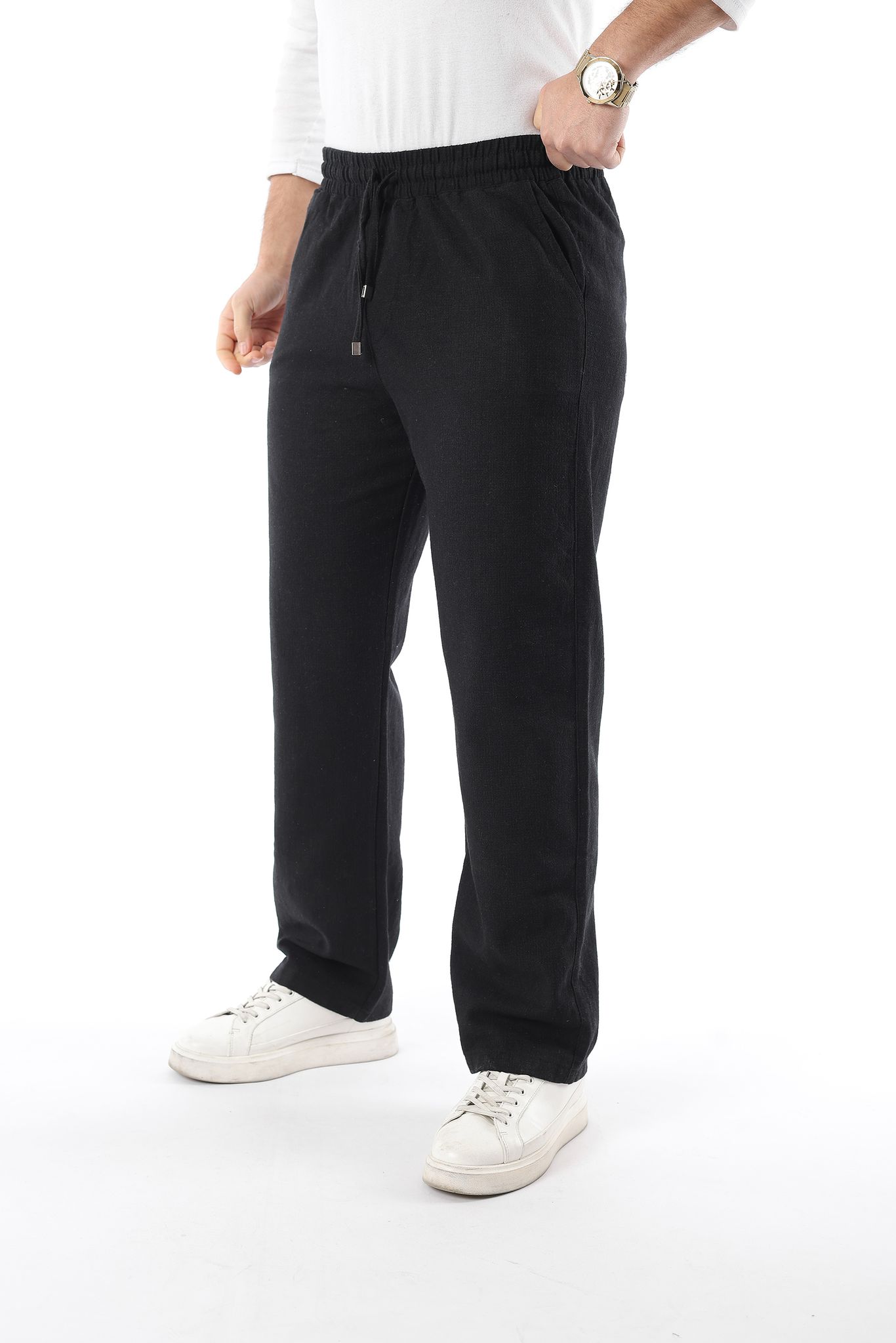 Yıkanmış Keten Erkek Pantolon - Görsel 10