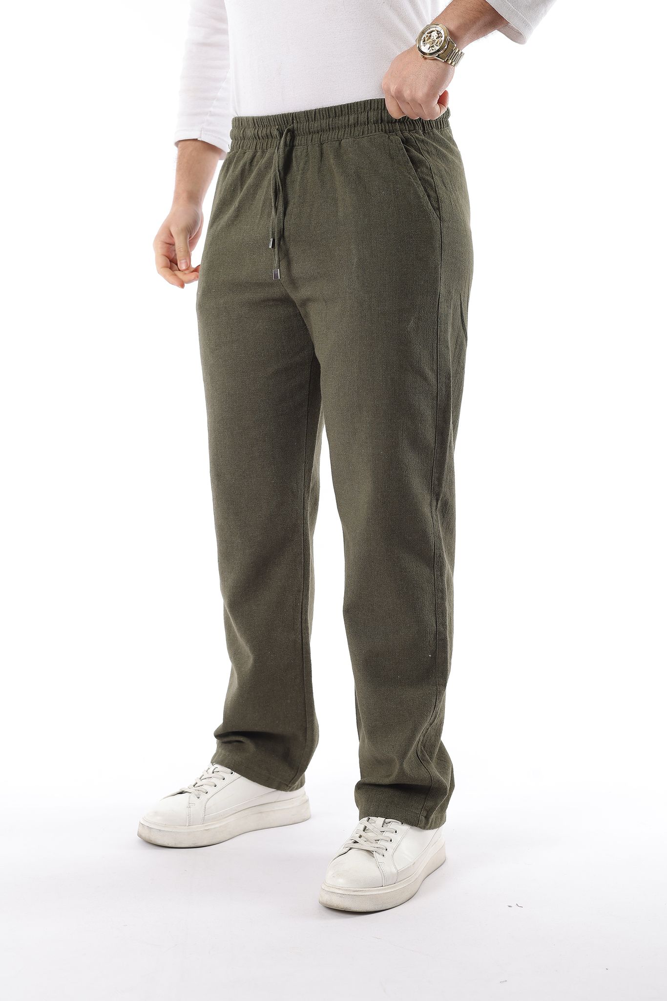 Yıkanmış Keten Erkek Pantolon - Görsel 7