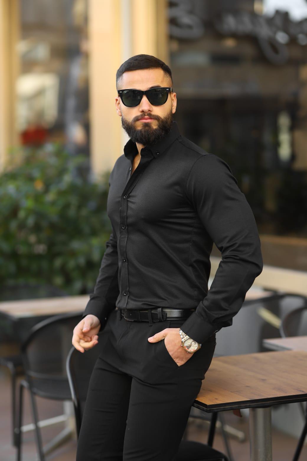 Armülü Uzun Kollu Erkek Gömlek  - Görsel 8